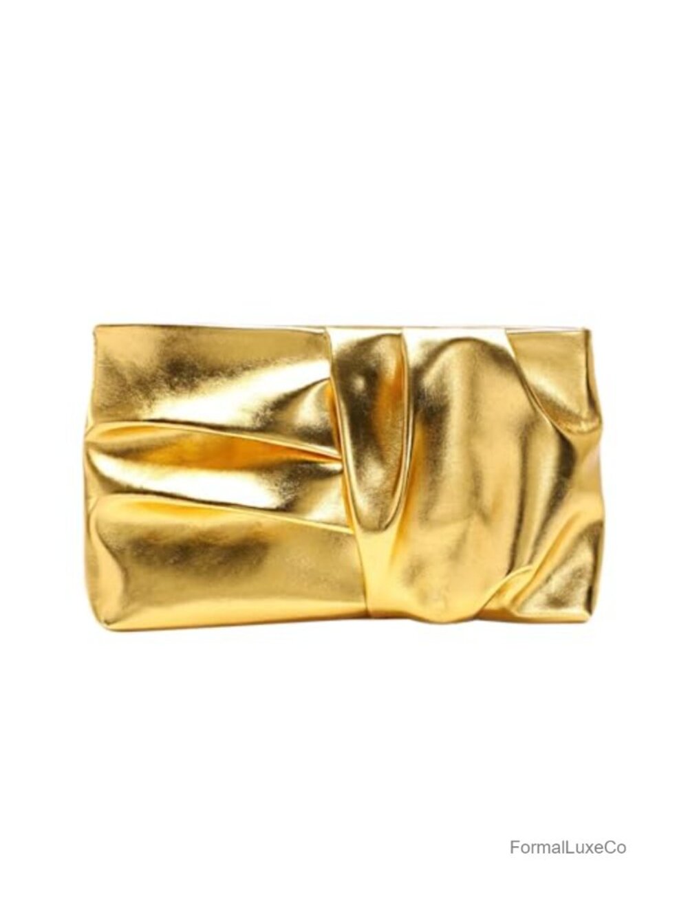 Luxury PU Leather Clutch Purse Pleated Evening Bag Chain Strap Wedding Party